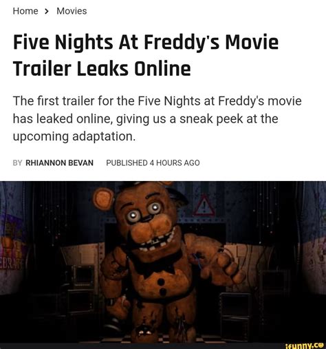 fnaf trailer leak|The FNAF Movie Trailer Has Leaked Online